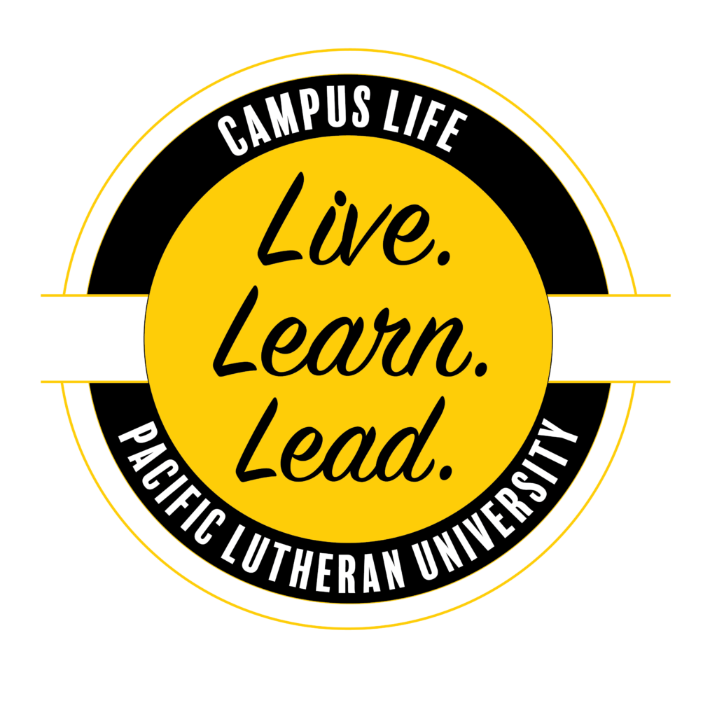Campus Life Logo Campus Life Logo (circle). "Campus Life" across the top, "Pacific Lutheran University" across the bottom. "Live. Learn. Lead." in the middle.