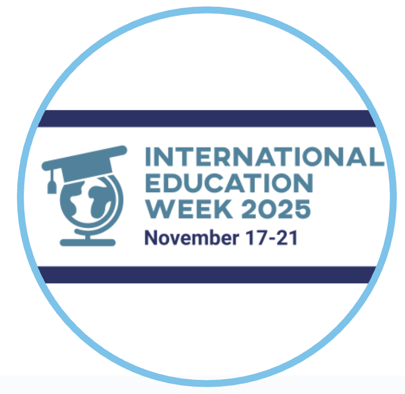 International Education Week 2025 (November 17-21) with Globe wearing a Mortar Board