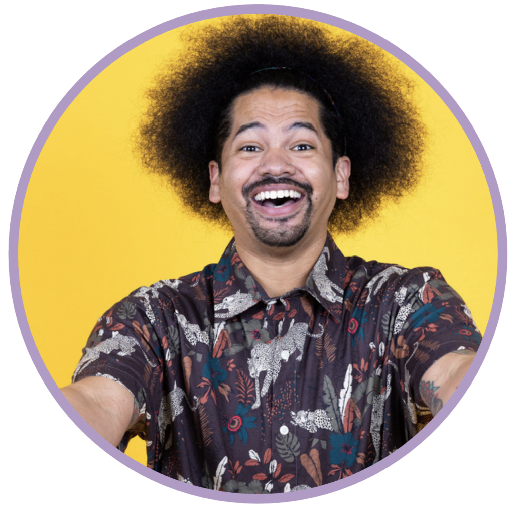 Mychal Threets photo against yellow background