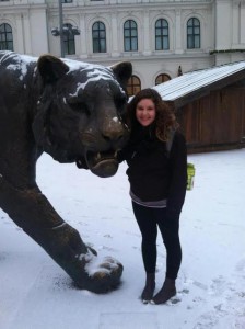 Sarah Smith in Oslo in the snow