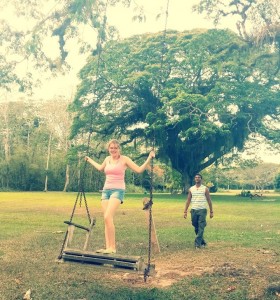Aubrey Frimoth on PLU Gateway Program in Trinidad and Tobagostanding on giant swing