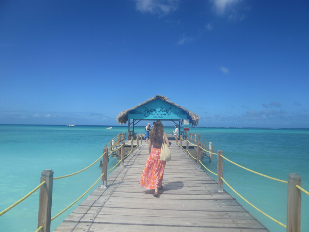 Lutes Away_3rd_Brooke Melburn student walking on dock in the Caribbean in Trinidad & Tobago