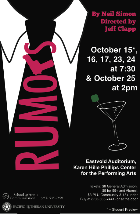 Screen Shot 2015-10-07 at 4.28.22 PM Rumors poster - By Neil Simon, directed by Jeff Clapp
