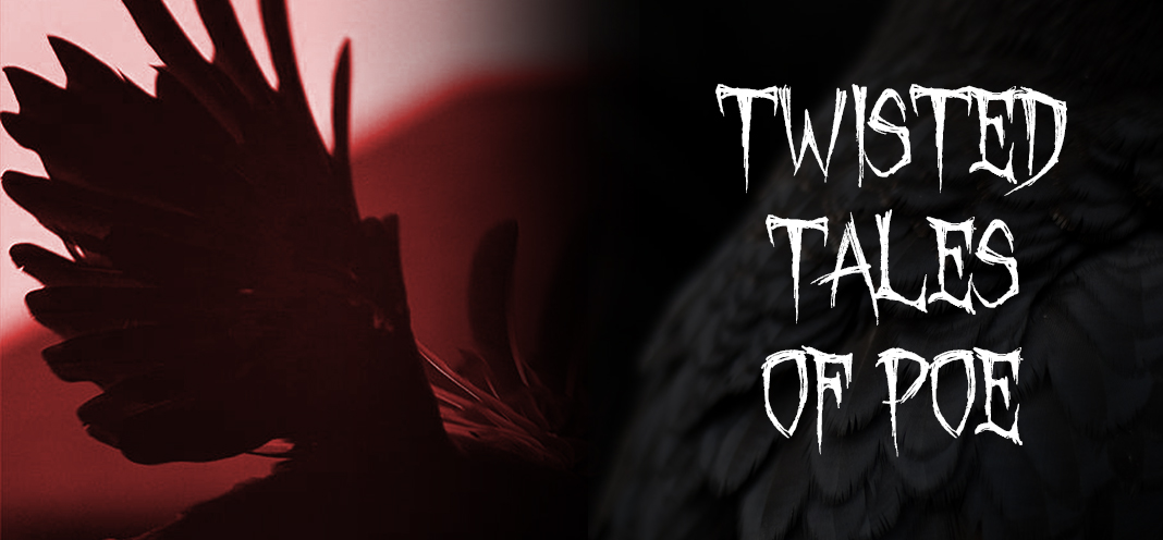 Twisted Tales of Poe Banner with crow wings