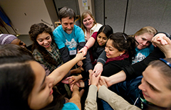 Explore Retreat 2011- students holding hands