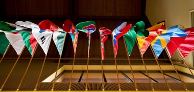 international flags in anderson university center