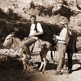 Chris Stevens sitting on donkey