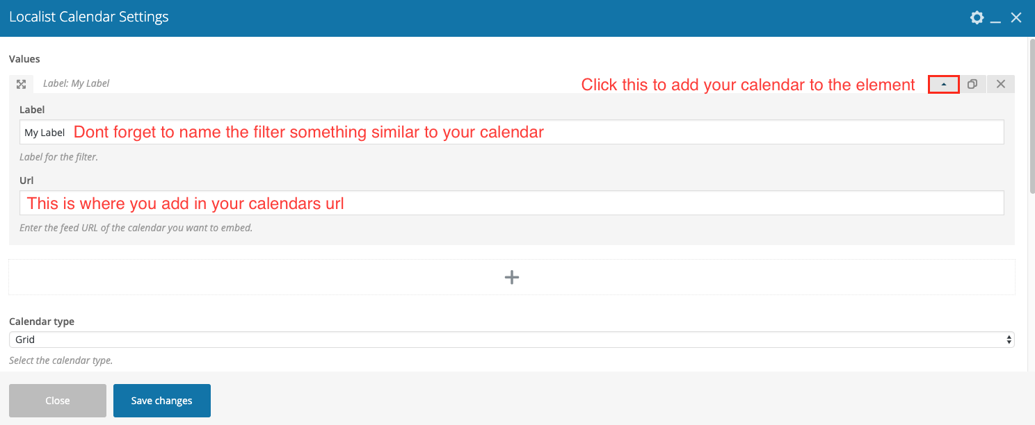 Calendar Settings
