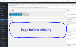 Page builder missing