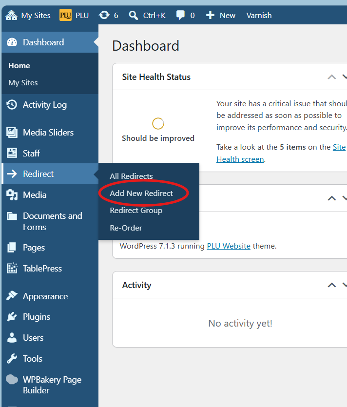 Add new redirect Add new redirect