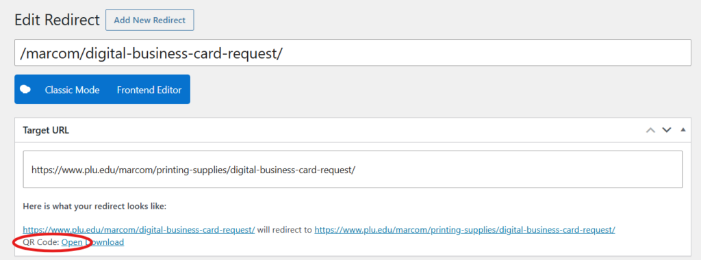 webpage redirect QR code webpage redirect QR code