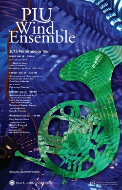 2015 performance tour 2015 PLU Wind Ensemble Performance Tour poster