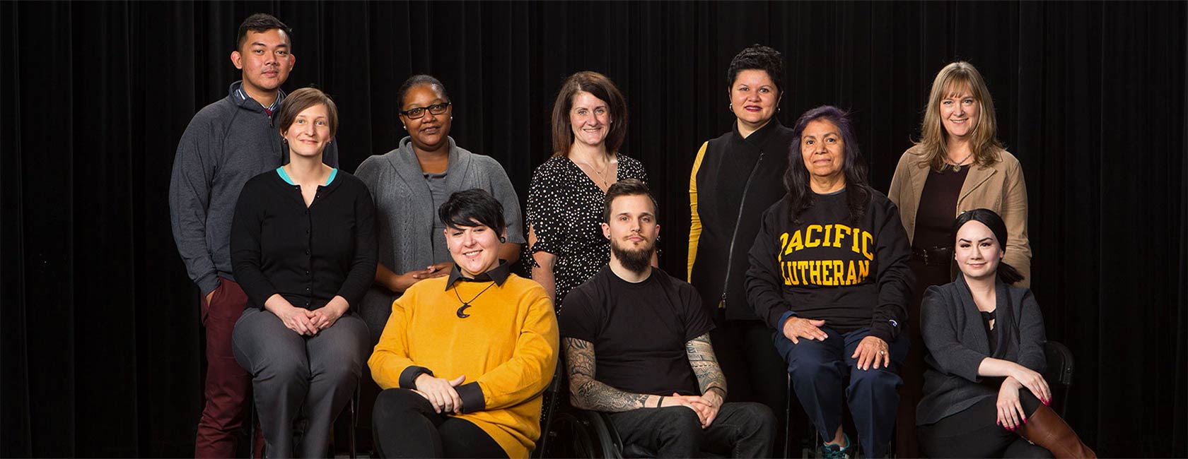 PLU staff and faculty gather for a photo shoot